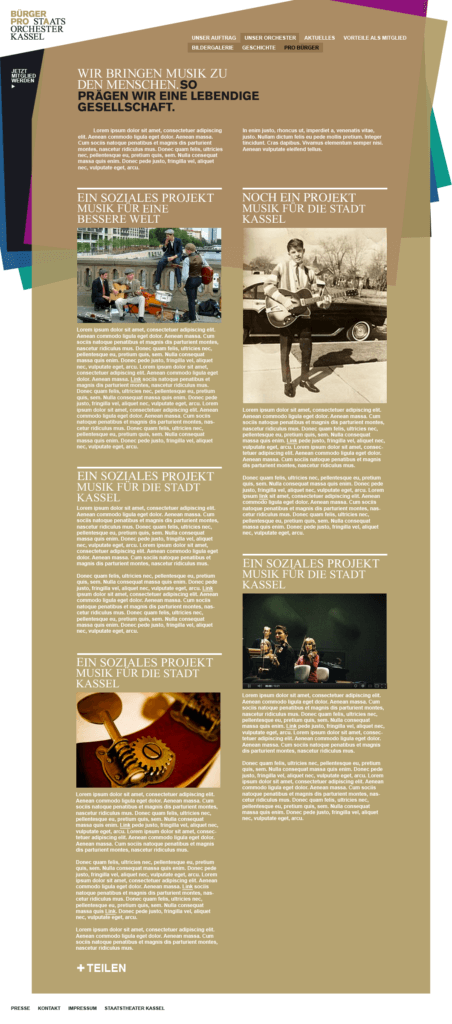Webdesign for an Orchestra in Kassel